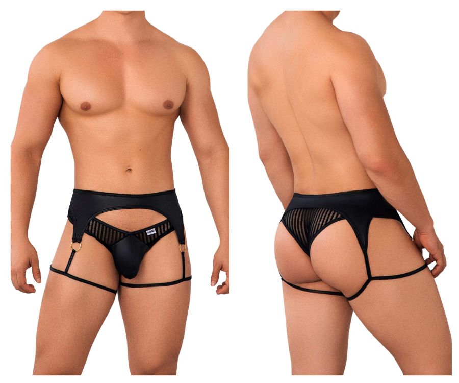 CandyMan Men's Underwear 99655 Garter Thongs Color Black