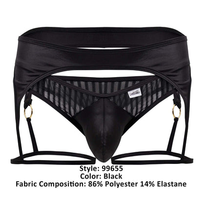 CandyMan Men's Underwear 99655 Garter Thongs Color Black