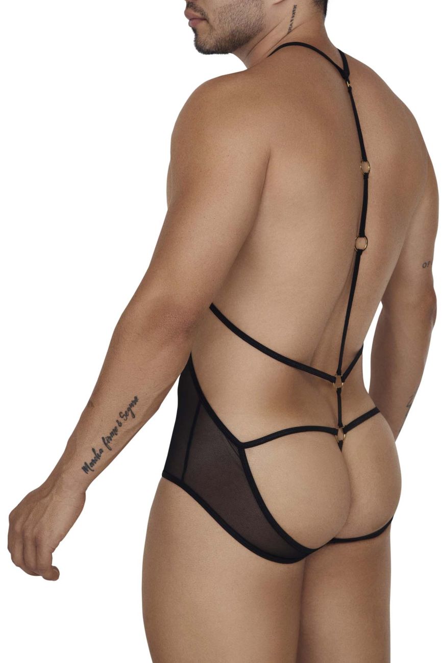 CandyMan Men's Underwear 99662X Tulle Bodysuit Color Black
