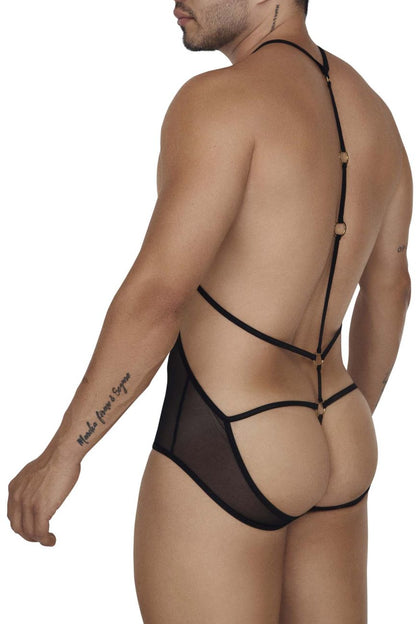 CandyMan Men's Underwear 99662X Tulle Bodysuit Color Black