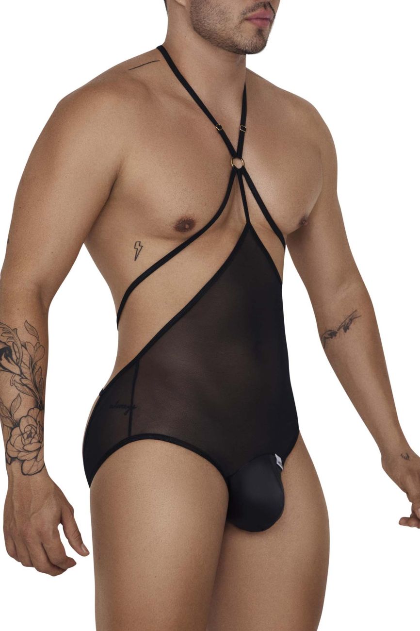 CandyMan Men's Underwear 99662X Tulle Bodysuit Color Black