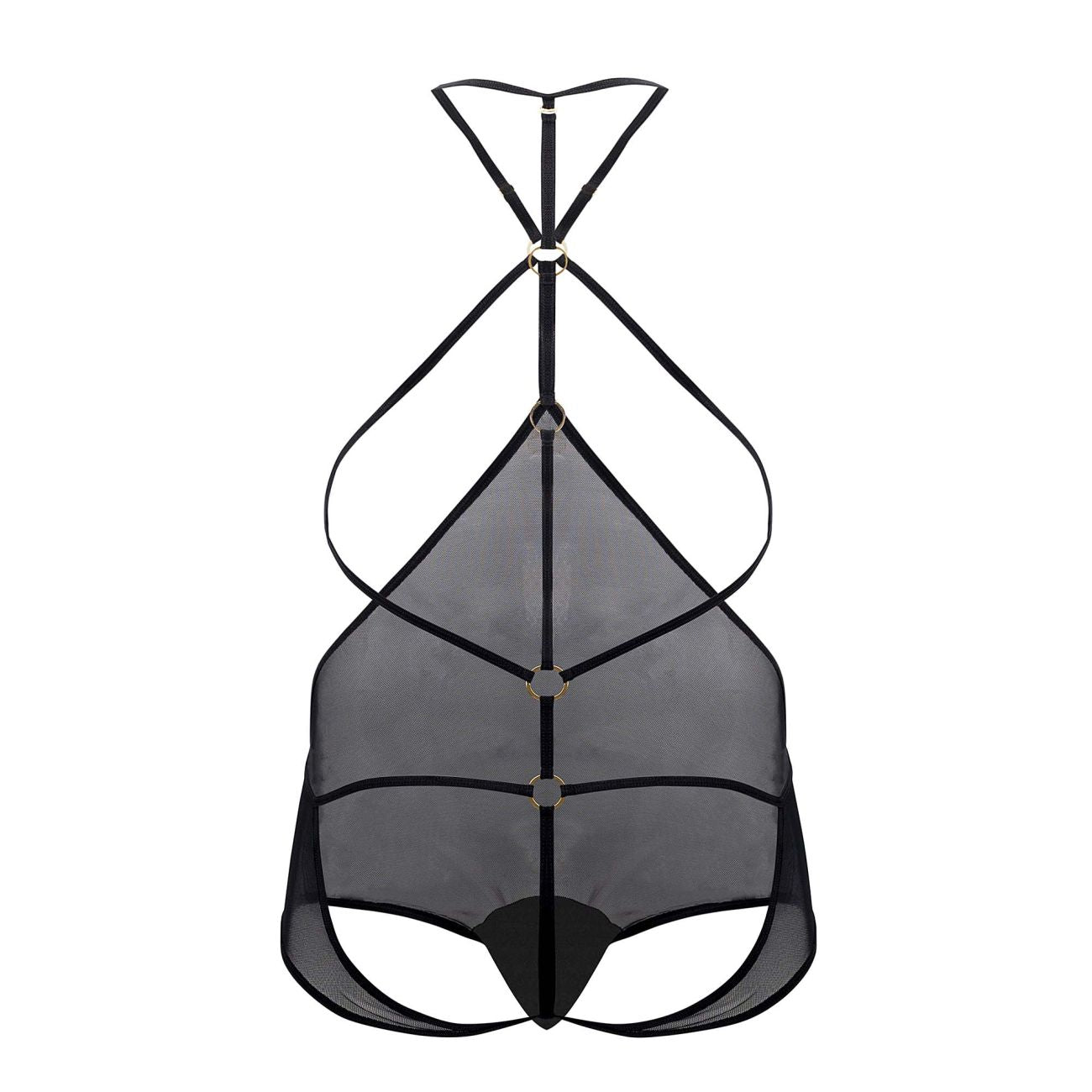 CandyMan Men's Underwear 99662X Tulle Bodysuit Color Black