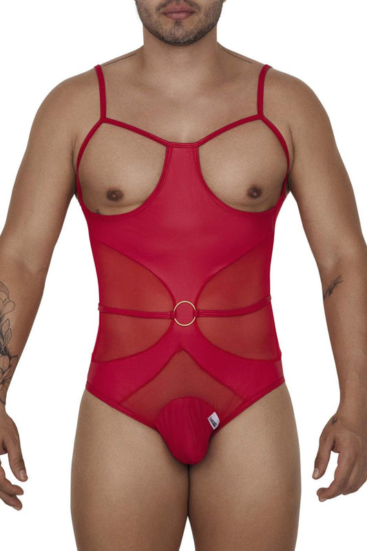 CandyMan Men's Underwear 99670 Harness Bodysuit Color Red