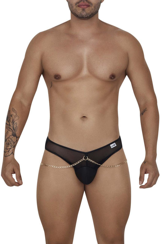 CandyMan Men's Underwear 99672X Chain Jock Briefs Color Black