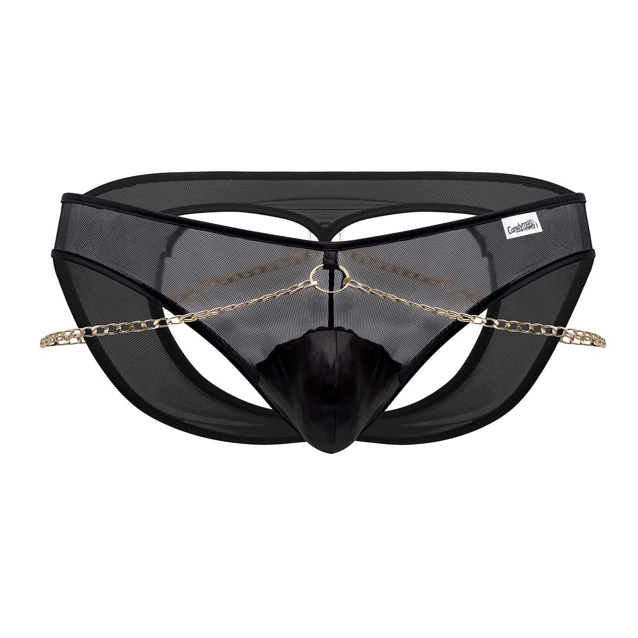 CandyMan Men's Underwear 99672X Chain Jock Briefs Color Black