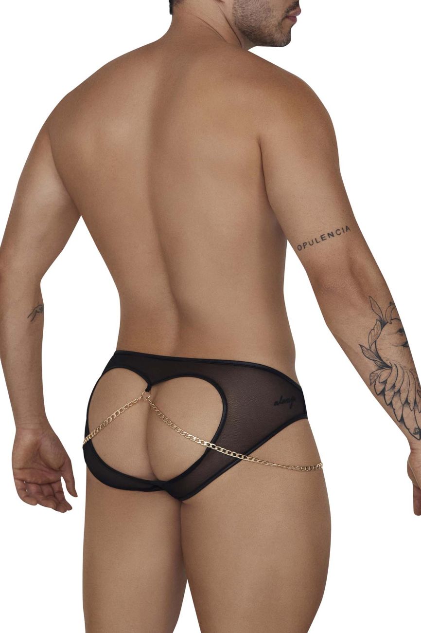 CandyMan Men's Underwear 99672X Chain Jock Briefs Color Black