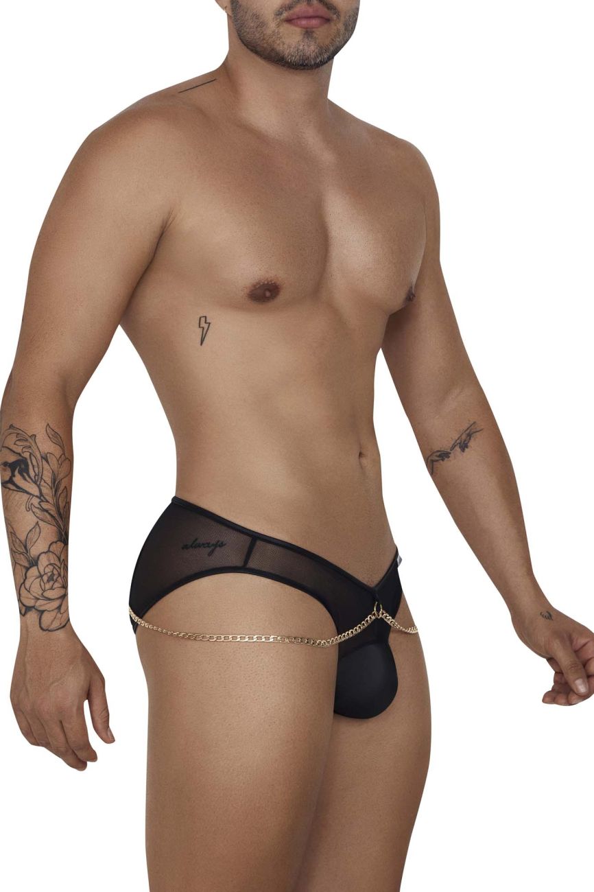 CandyMan Men's Underwear 99672X Chain Jock Briefs Color Black