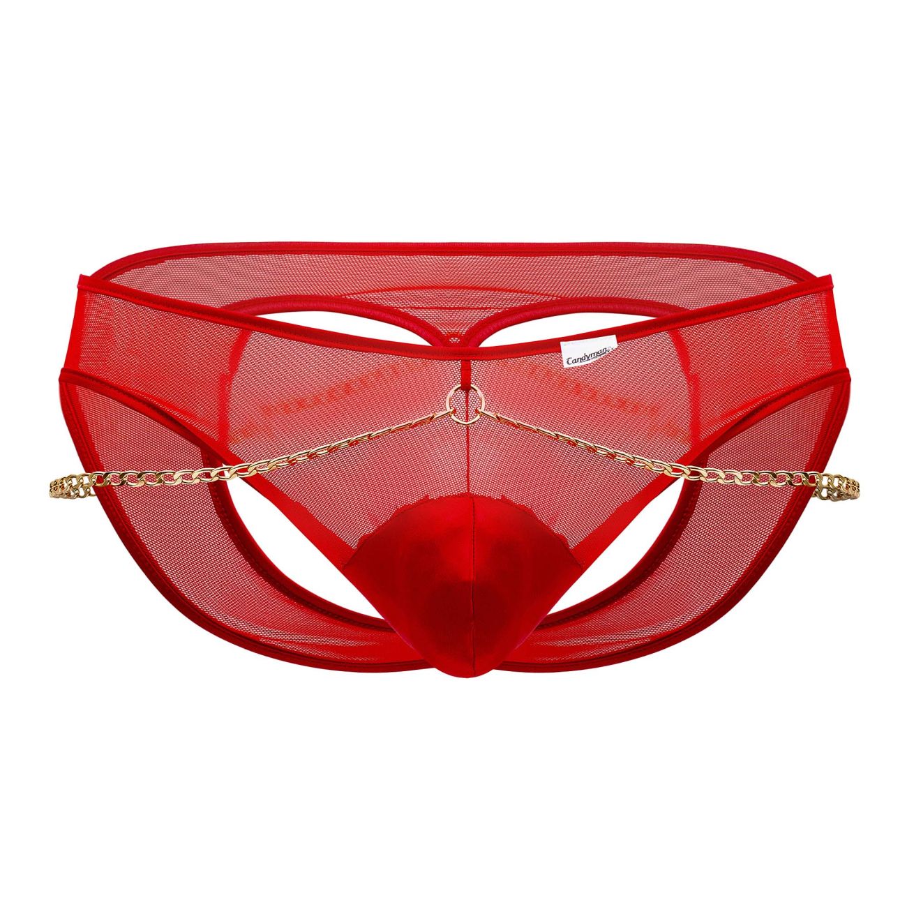 CandyMan Men's Underwear 99672X Chain Jock Briefs Color Red
