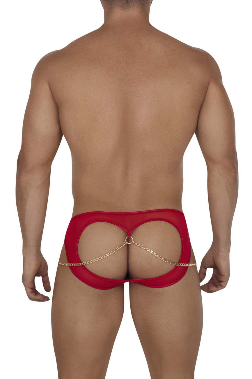 CandyMan Men's Underwear 99672X Chain Jock Briefs Color Red