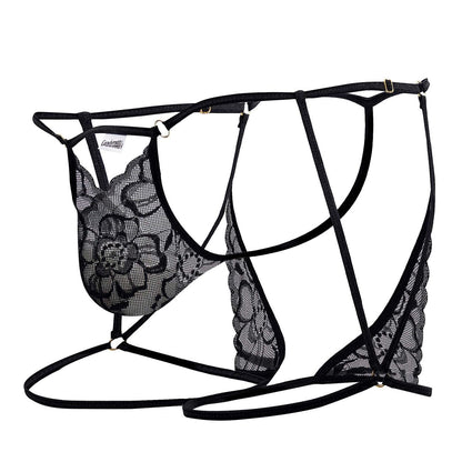 CandyMan Men's Underwear 99678 Garter Thongs Color Black