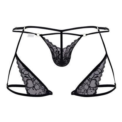 CandyMan Men's Underwear 99678 Garter Thongs Color Black