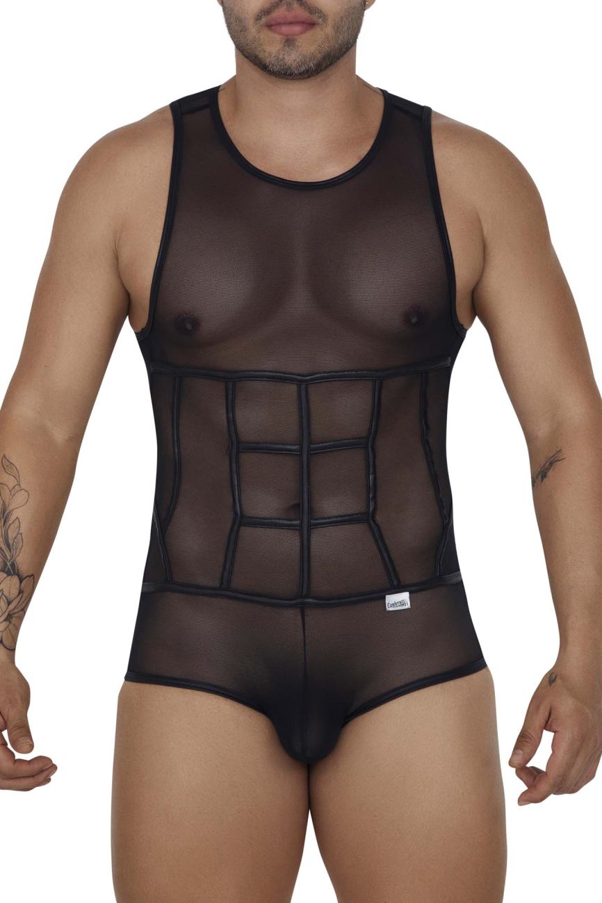 CandyMan Men's Underwear 99683X Tulle Bodysuit Color Black
