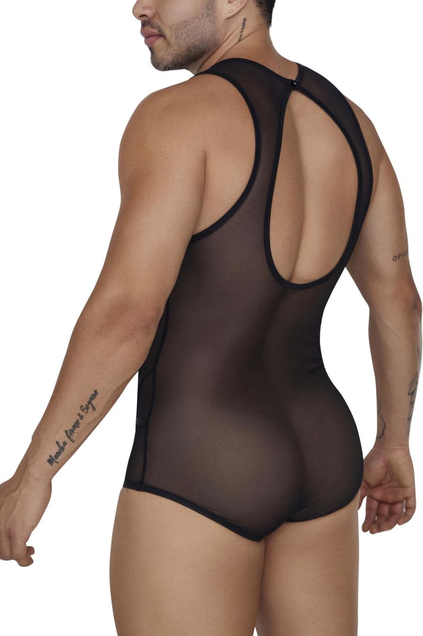 CandyMan Men's Underwear 99683X Tulle Bodysuit Color Black