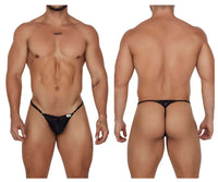 Black Lace Polyamide Thong - view 1