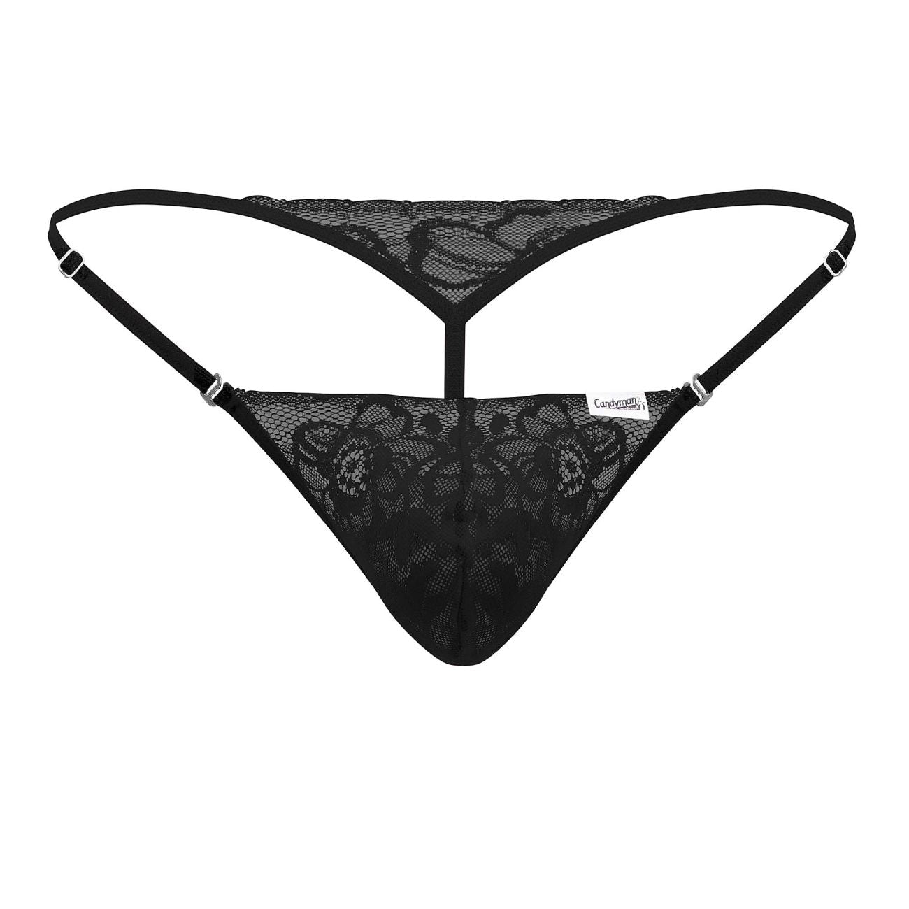 CandyMan Men's Underwear 99685 Lace Thongs Color Black