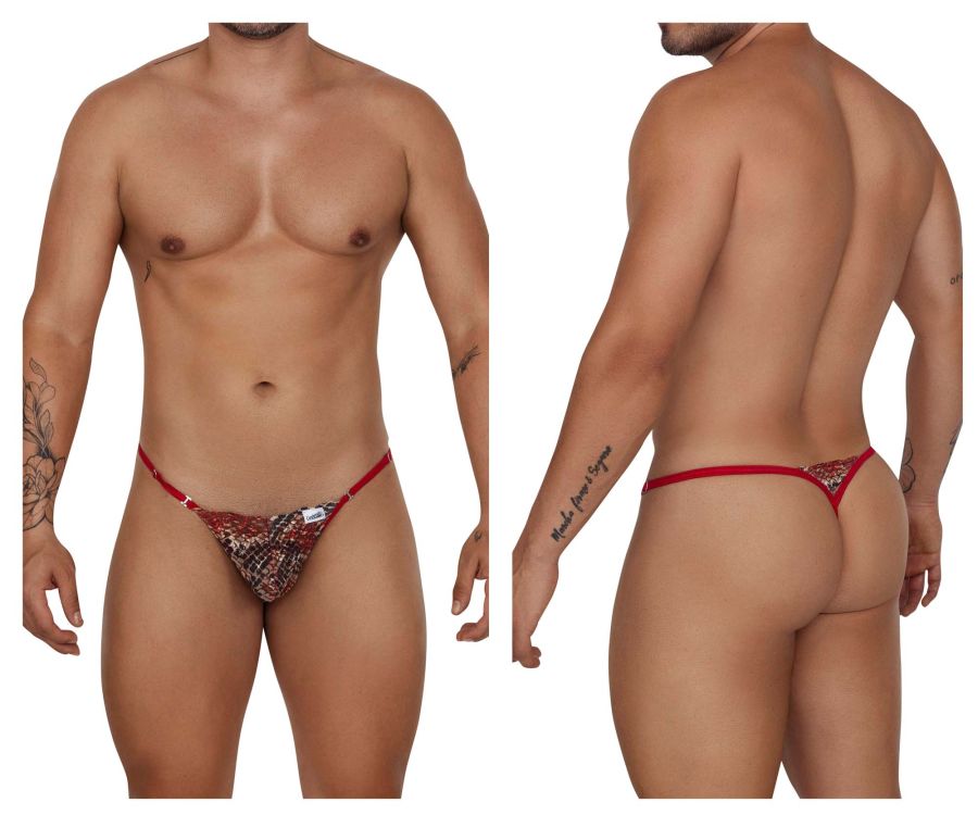 CandyMan Men's Underwear 99685 Lace Thongs Color Red