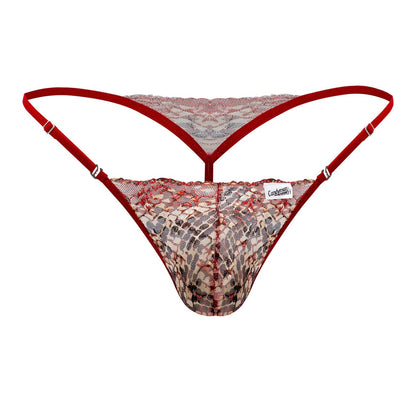 CandyMan Men's Underwear 99685 Lace Thongs Color Red