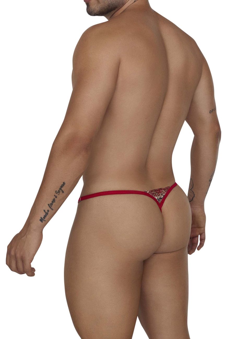 CandyMan Men's Underwear 99685 Lace Thongs Color Red