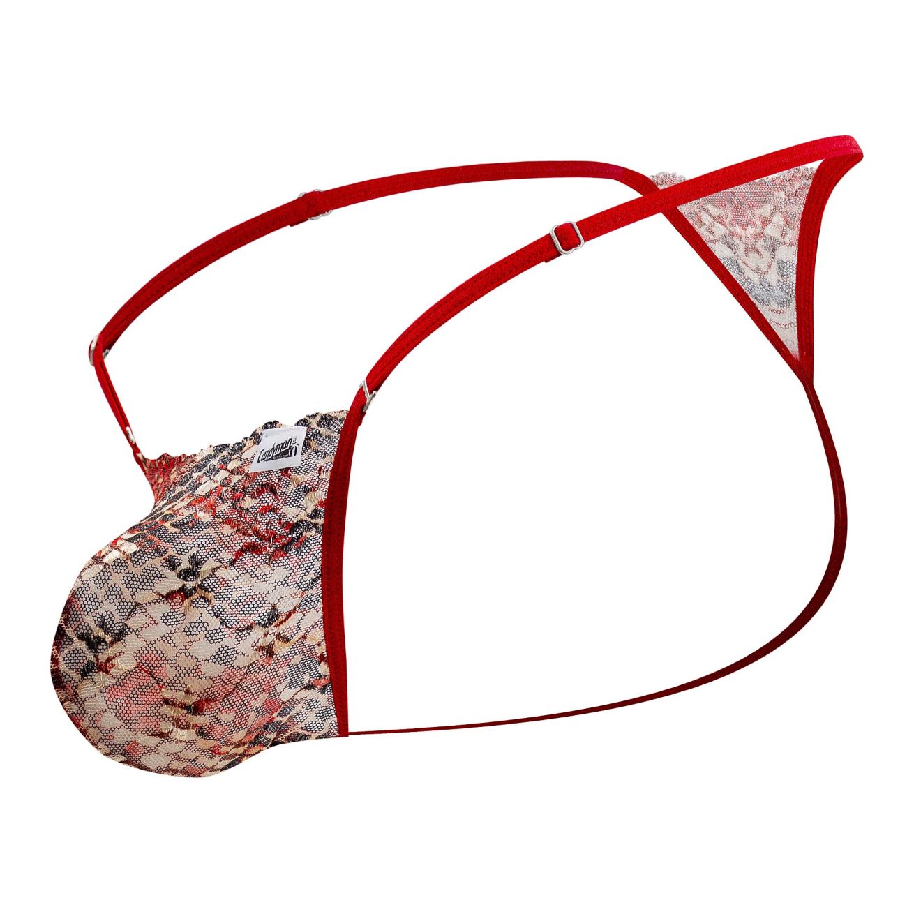CandyMan Men's Underwear 99685 Lace Thongs Color Red