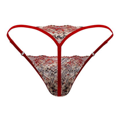 CandyMan Lace Thongs - Red-Print