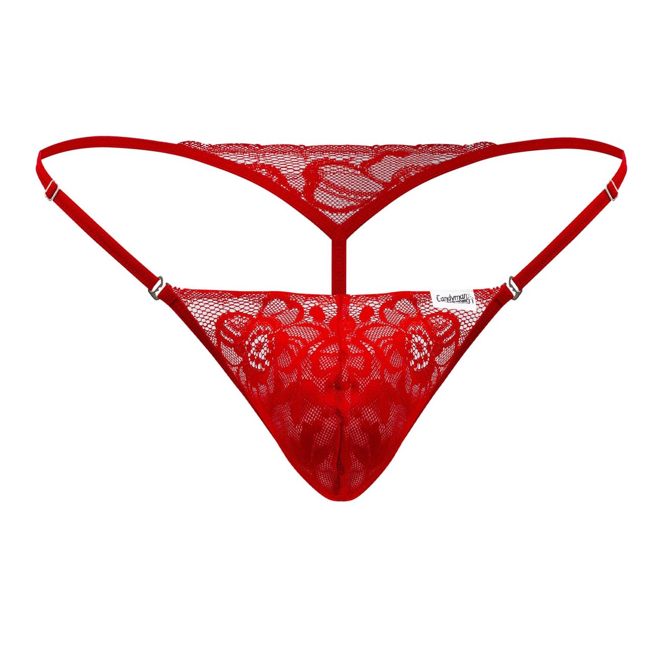 CandyMan Men's Underwear 99685 Lace Thongs Color Red
