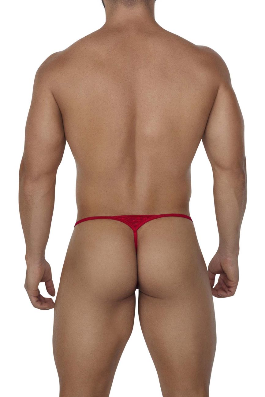 CandyMan Men's Underwear 99685 Lace Thongs Color Red
