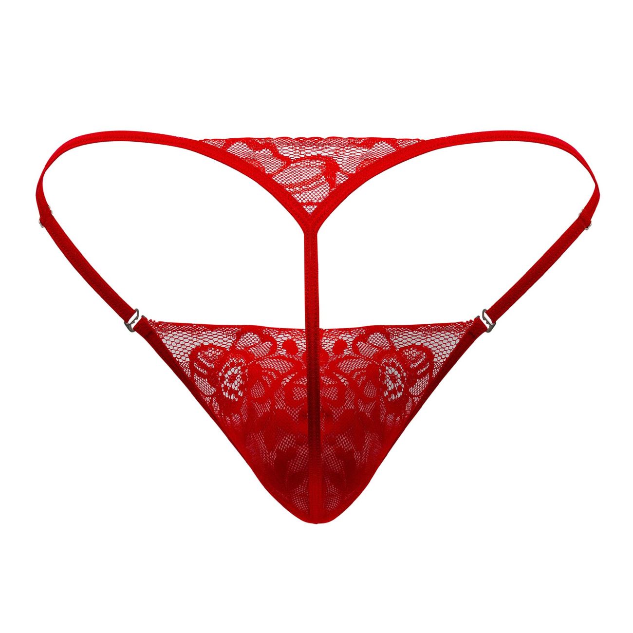 CandyMan Men's Underwear 99685 Lace Thongs Color Red