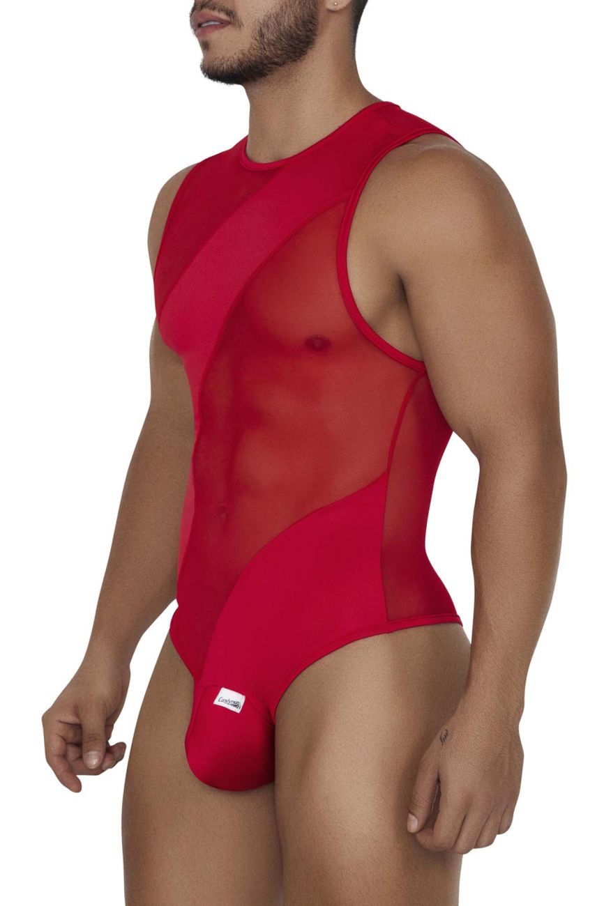 CandyMan Men's Underwear 99699X Mesh Bodysuit Color Red