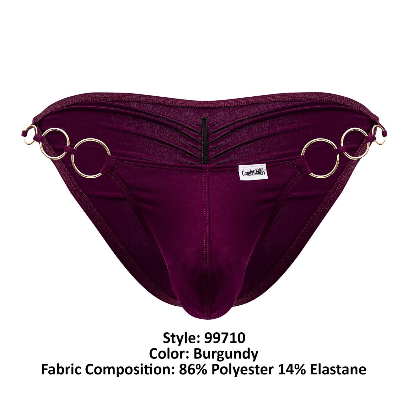CandyMan Men's Underwear 99710 Holes in One Bikini Color Burgundy