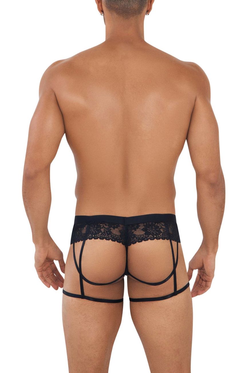 CandyMan Men's Underwear 99717 Lace Garther Jockstrap Color Black