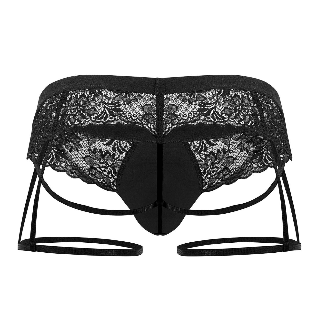 CandyMan Men's Underwear 99717 Lace Garther Jockstrap Color Black