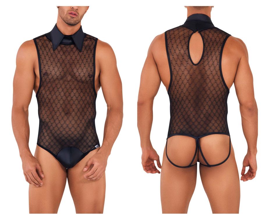 CandyMan Men's Underwear 99720 Work-N-Play Bodysuit Color Black