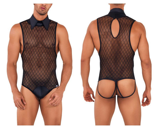CandyMan Men's Underwear 99720 Work-N-Play Bodysuit Color Black