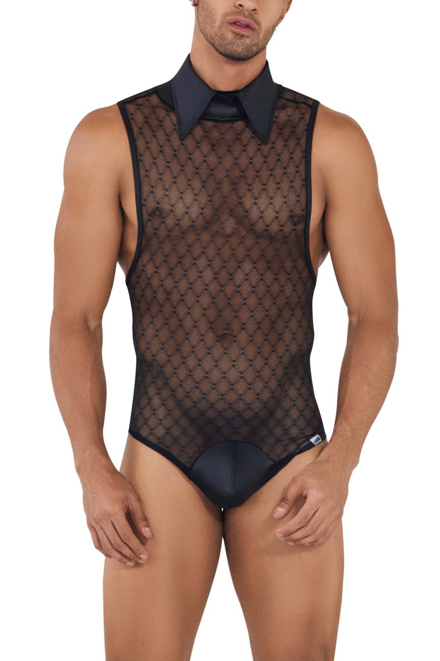CandyMan Men's Underwear 99720 Work-N-Play Bodysuit Color Black