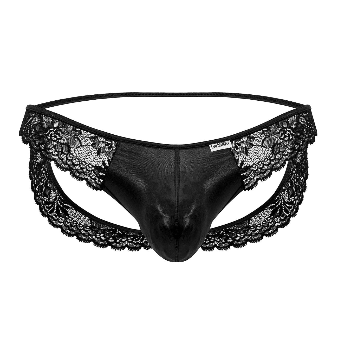 CandyMan Men's Underwear 99721 Lace Jockstrap Color Black
