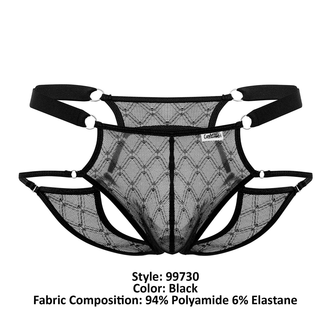 CandyMan Lace Jockstrap - Black