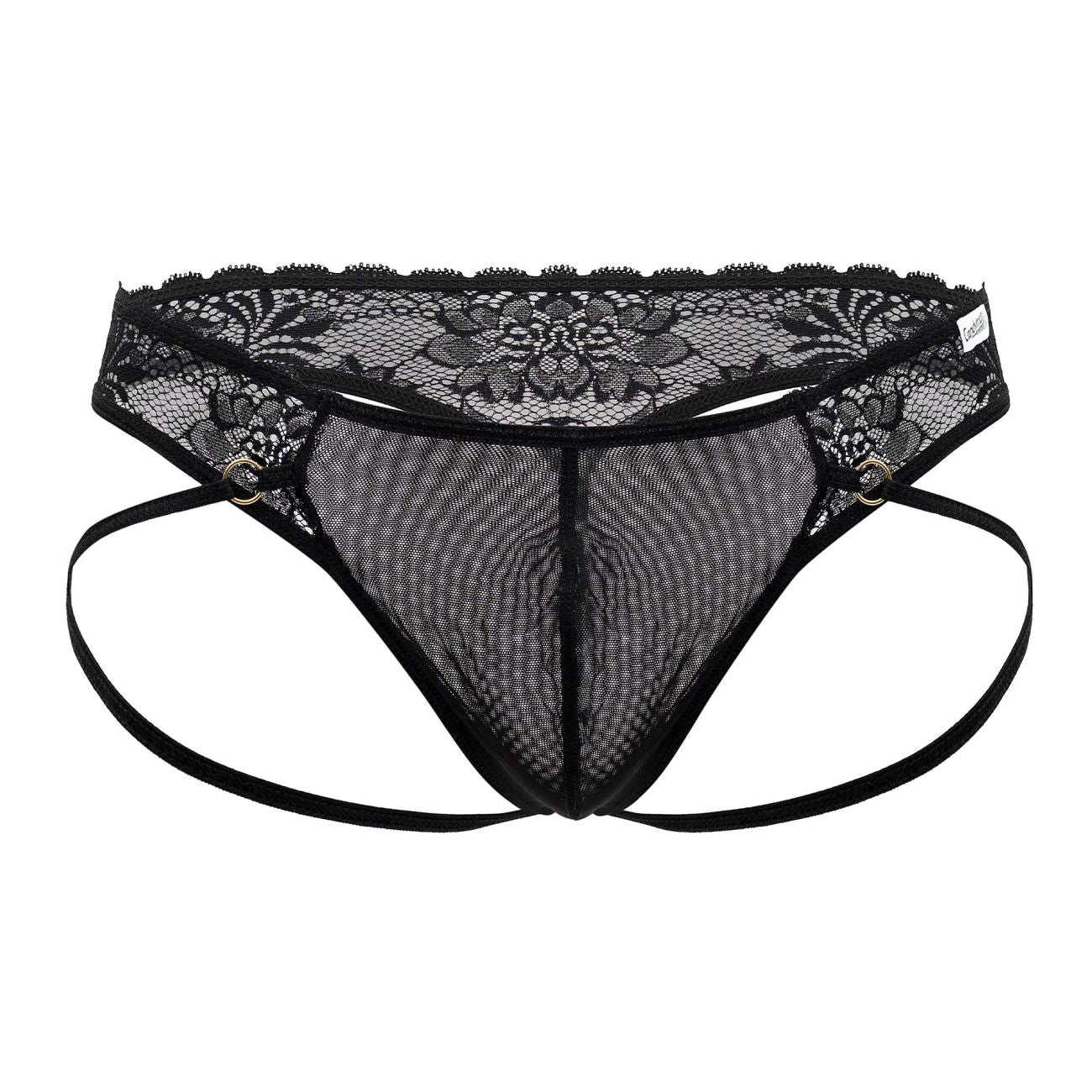 CandyMan Men's Underwear 99747 Lace Thongs Color Black