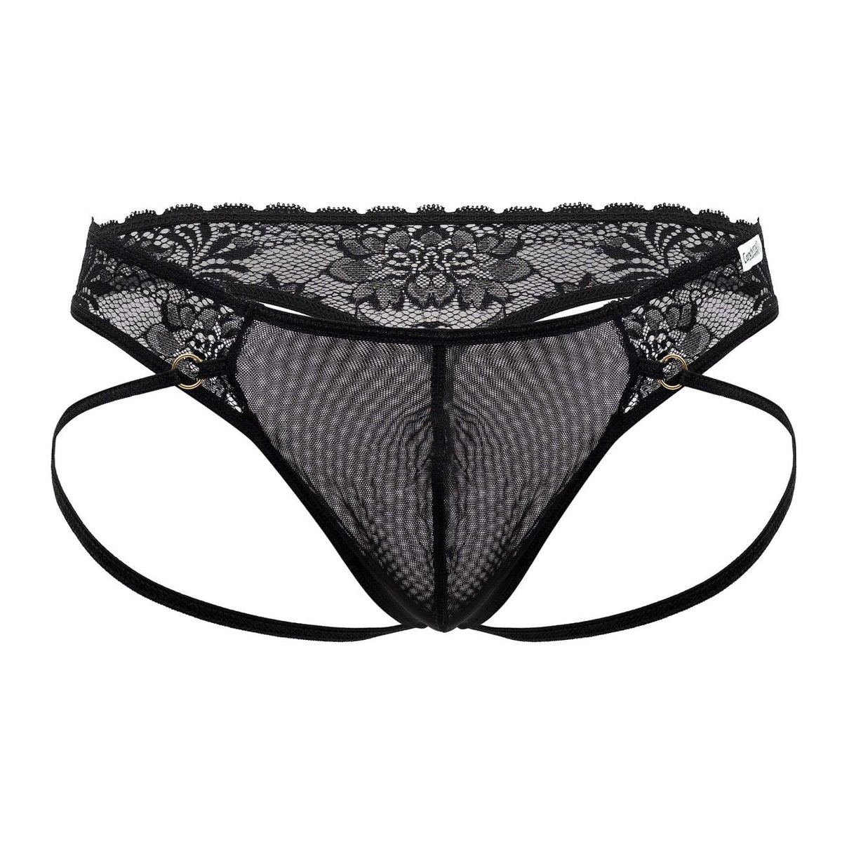 CandyMan Men's Underwear 99747 Lace Thongs Color Black