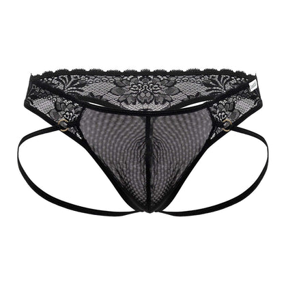 CandyMan Men's Underwear 99747 Lace Thongs Color Black