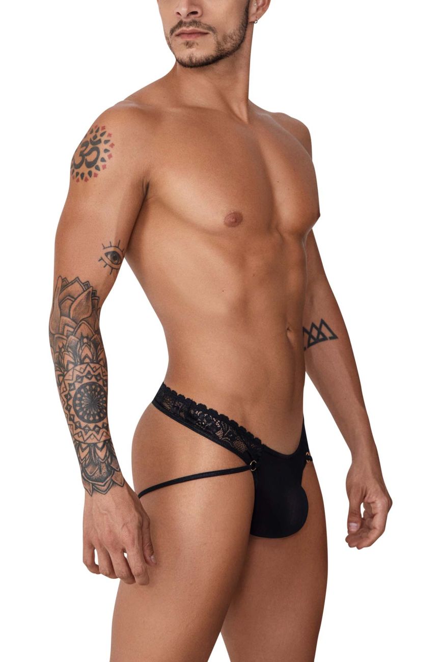 CandyMan Men's Underwear 99747 Lace Thongs Color Black