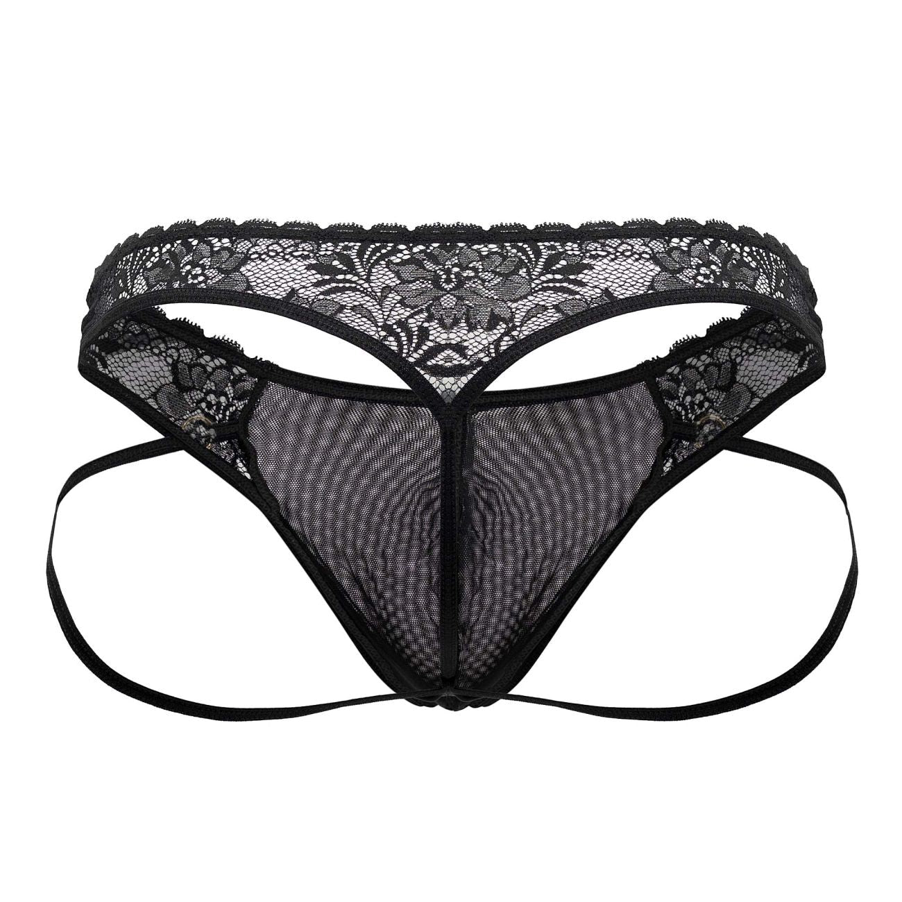 CandyMan Men's Underwear 99747 Lace Thongs Color Black