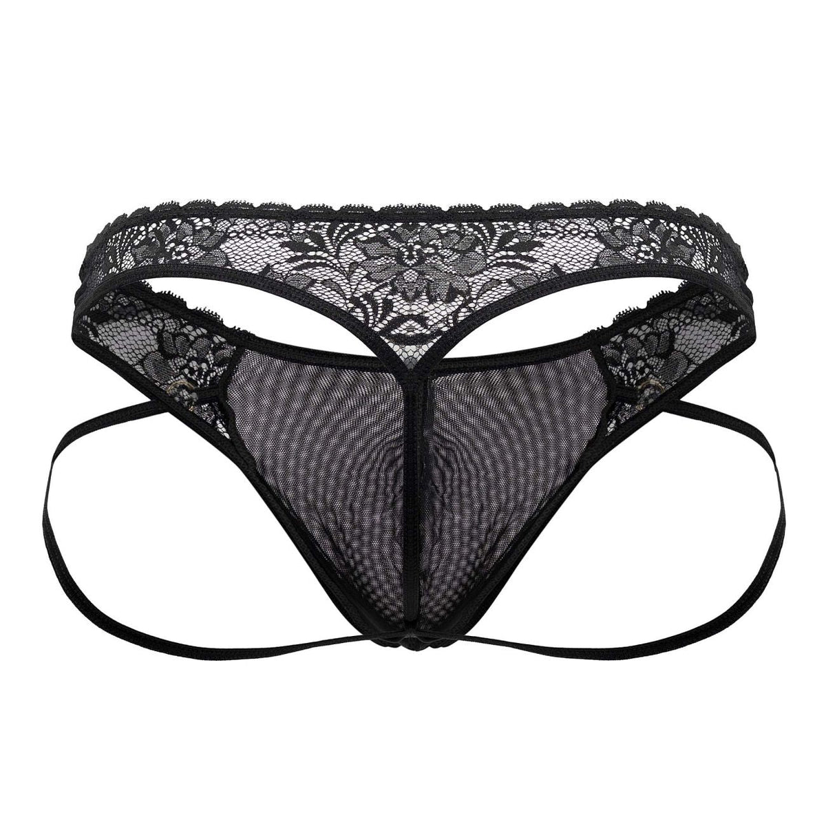 CandyMan Men's Underwear 99747 Lace Thongs Color Black