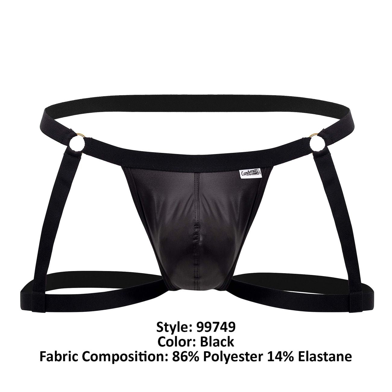 CandyMan Men's Underwear 99749 Garter Jockstrap Color Black