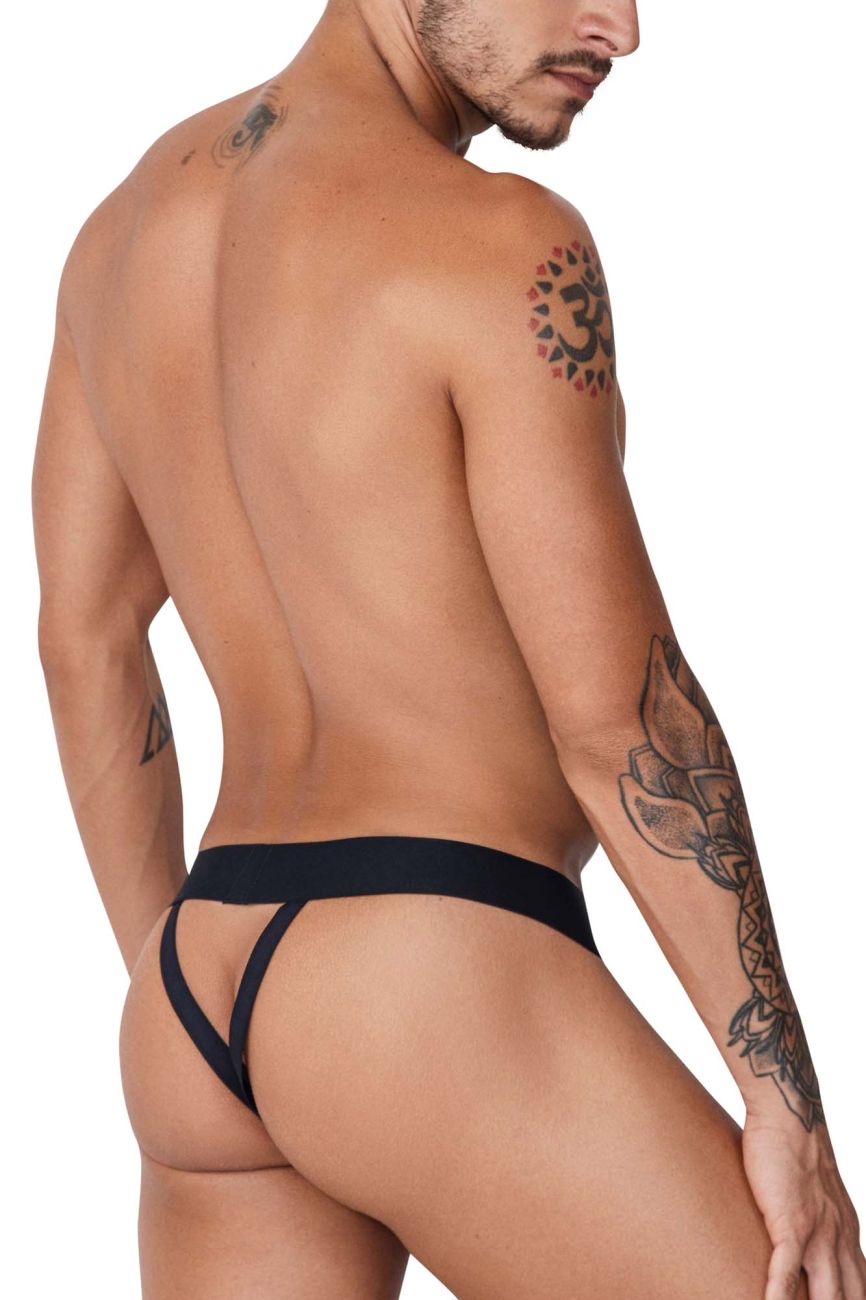 CandyMan Men's Underwear 99755 Fringe Thongs Color Black