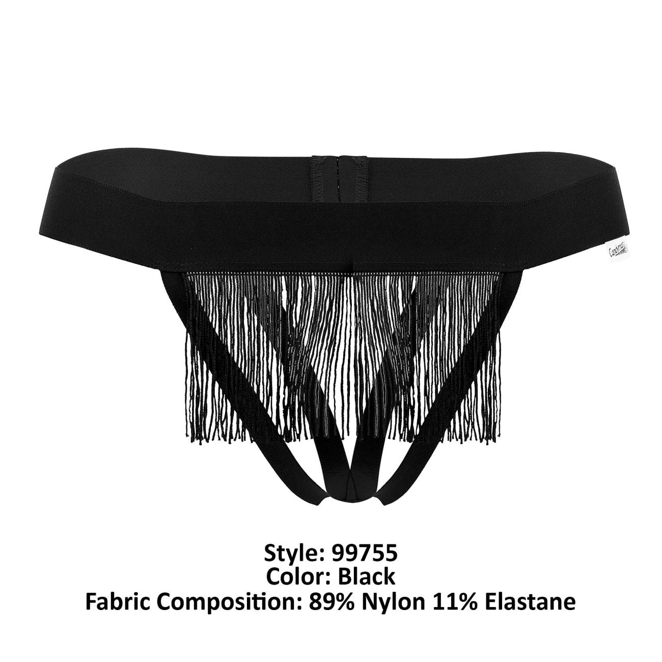 CandyMan Men's Underwear 99755 Fringe Thongs Color Black
