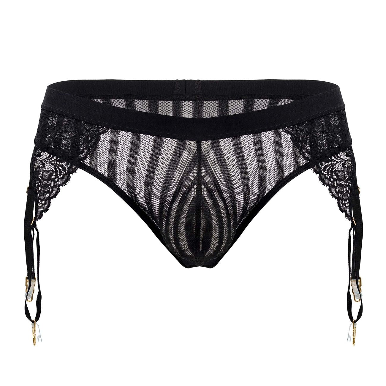 CandyMan Men's Underwear 99766 Garter Thongs Color Black