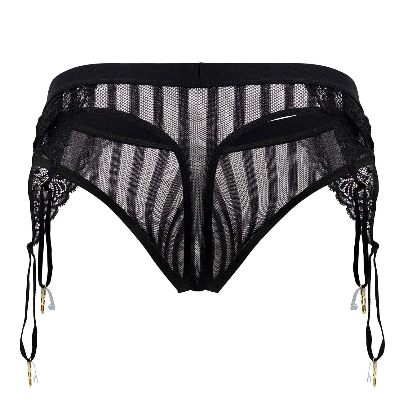 CandyMan Men's Underwear 99766 Garter Thongs Color Black
