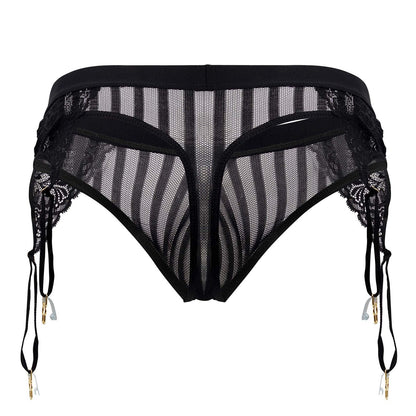CandyMan Men's Underwear 99766 Garter Thongs Color Black