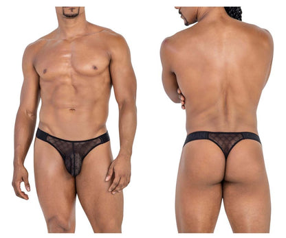 CandyMan Men's Underwear 99771 Mesh Thongs Color Black