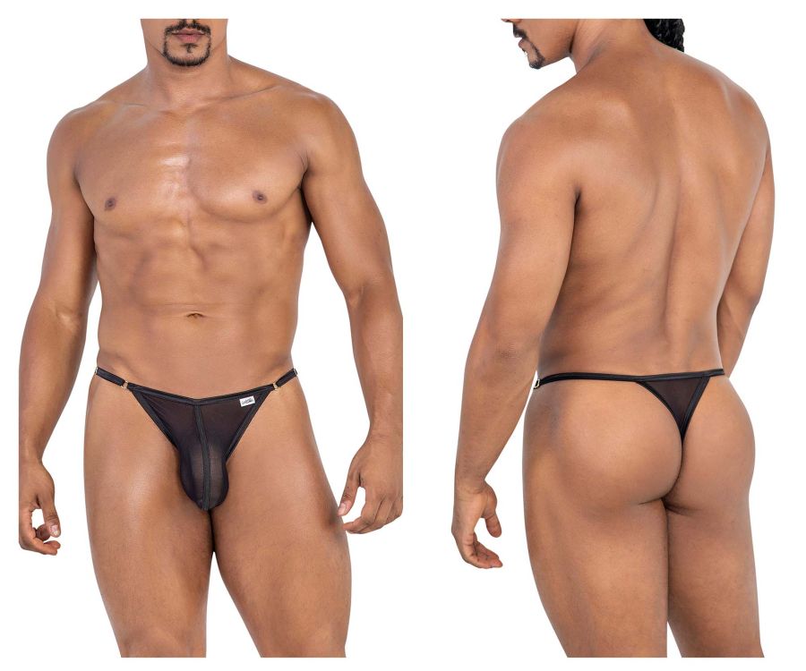 CandyMan Men's Underwear 99776 Mesh Thongs Color Black
